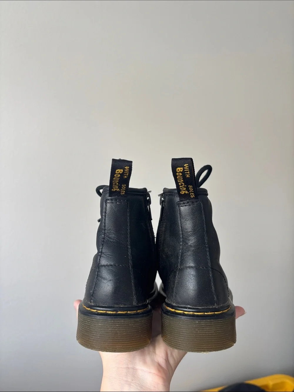 Dr. Martens 1460 Boot Kids youth size 12 black smooth leather lace up combat